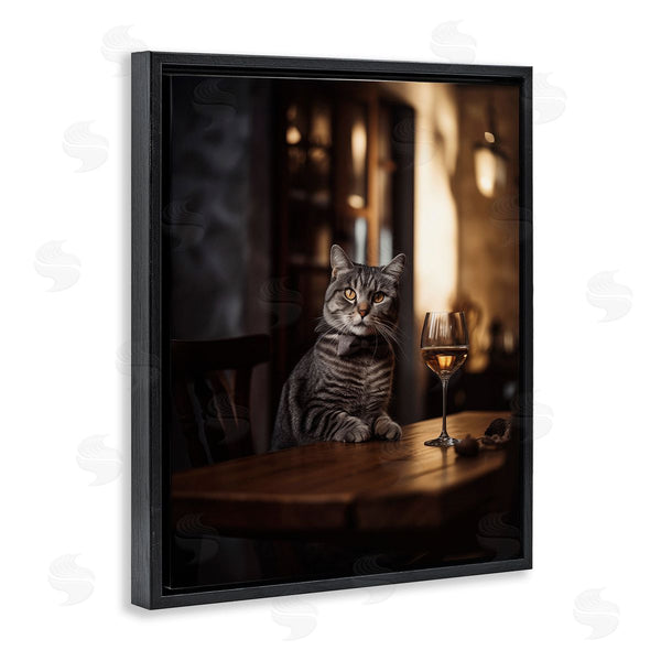 Stupell Industries Ziwei Li | Classy Cat With Wine Wall Art