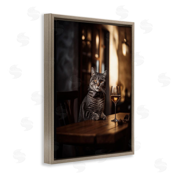 Stupell Industries Ziwei Li | Classy Cat With Wine Wall Art
