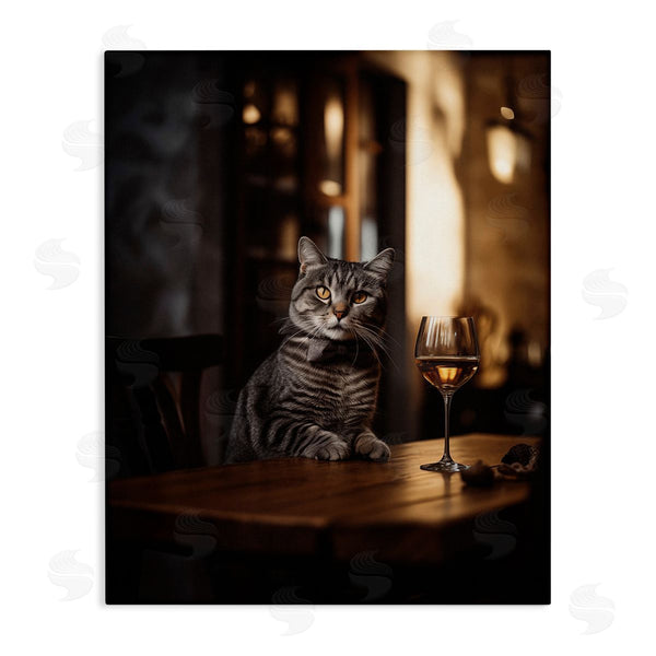 stupell industries Ziwei Li | Classy Cat with Wine Wall Art