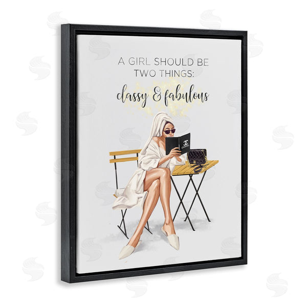 Stupell Industries Ziwei Li | Classy Fabulous Saying Designer Robe Purse Fashion Wall Art
