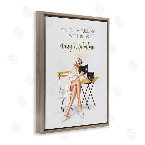 Stupell Industries Ziwei Li | Classy Fabulous Saying Designer Robe Purse Fashion Wall Art