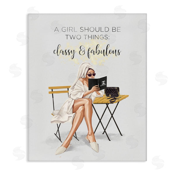 stupell industries Ziwei Li | Classy Fabulous Saying Designer Robe Purse Fashion Wall Art
