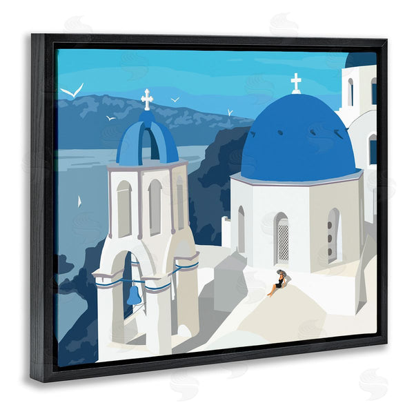 Stupell Industries Ziwei Li | Cliffside European Church Architecture Woman Resting
