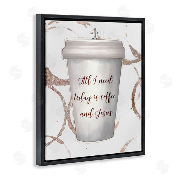 Stupell Industries Ziwei Li | Coffee And Jesus Phrase Faith Based Drink
