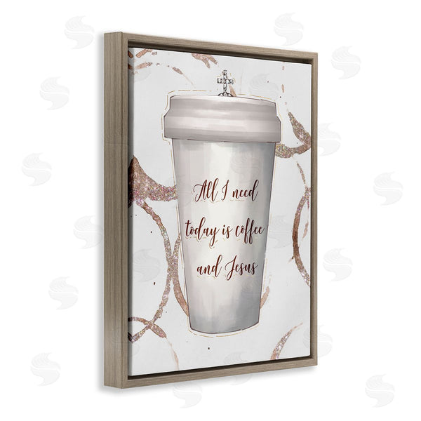 Stupell Industries Ziwei Li | Coffee And Jesus Phrase Faith Based Drink