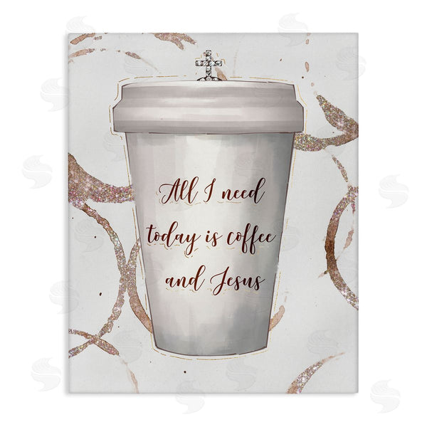 stupell industries Ziwei Li | Coffee and Jesus Phrase Faith Based Drink