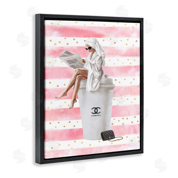 Stupell Industries Ziwei Li | Coffee Fashionista Polka Dot Stripes