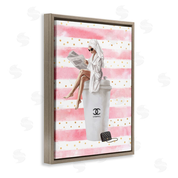 Stupell Industries Ziwei Li | Coffee Fashionista Polka Dot Stripes