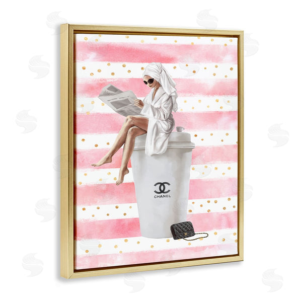 Stupell Industries Ziwei Li | Coffee Fashionista Polka Dot Stripes