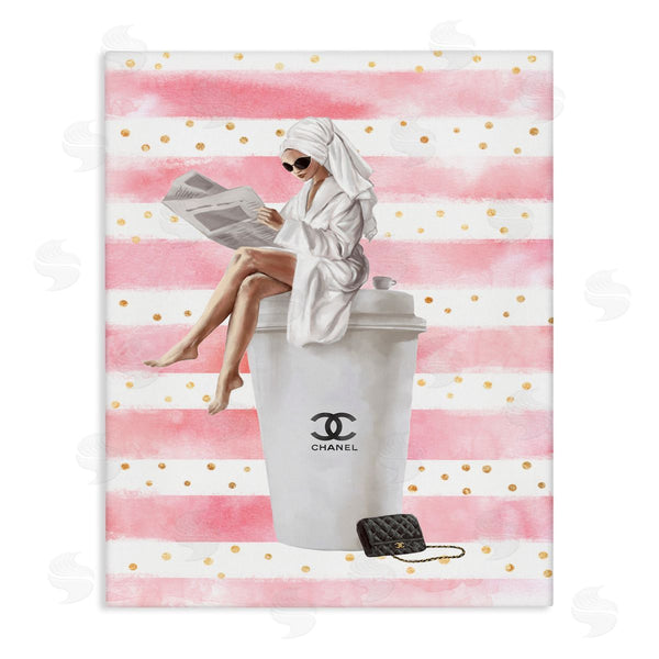 stupell industries Ziwei Li | Coffee Fashionista Polka Dot Stripes