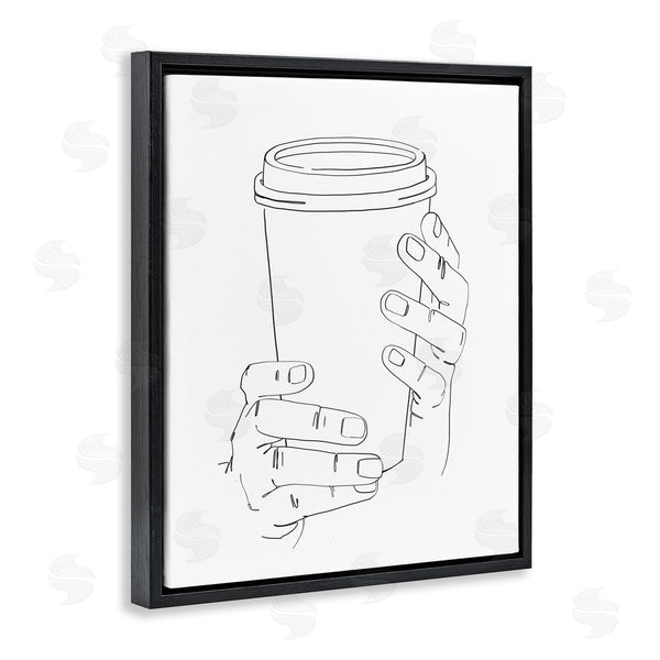 Stupell Industries Ziwei Li | Cold Hands Holding Cup Minimal Line Drawing Wall Art