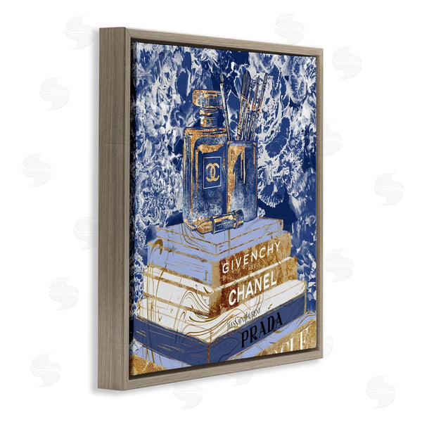 Stupell Industries Ziwei Li | Cosmetics On Books Blue