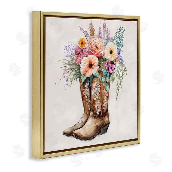 Stupell Industries Ziwei Li | Country Cowboy Boots Bouquet