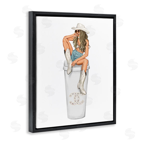 Stupell Industries Ziwei Li | Country Cowgirl Trendy Glam Coffee Wall Art