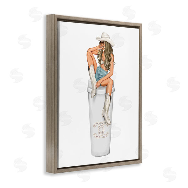 Stupell Industries Ziwei Li | Country Cowgirl Trendy Glam Coffee Wall Art
