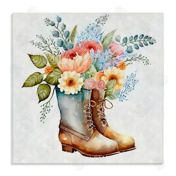 stupell industries Ziwei Li | Country Garden Boots Bouquet Wall Art