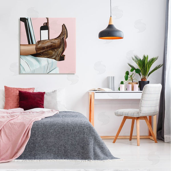 Stupell Industries Ziwei Li | Country Girl Cowboy Boots Car Wall Art