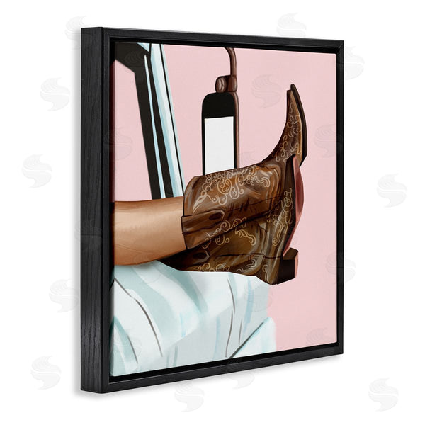 Stupell Industries Ziwei Li | Country Girl Cowboy Boots Car Wall Art