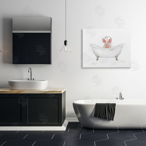 Stupell Industries Ziwei Li | Country Pig Cute Bathtub Wall Art