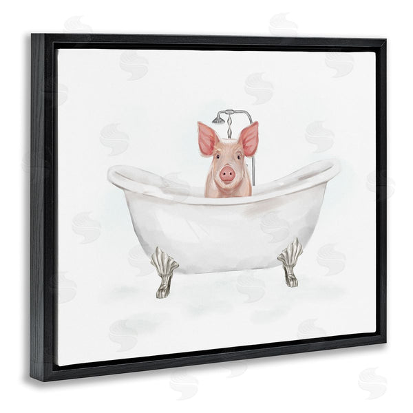 Stupell Industries Ziwei Li | Country Pig Cute Bathtub Wall Art