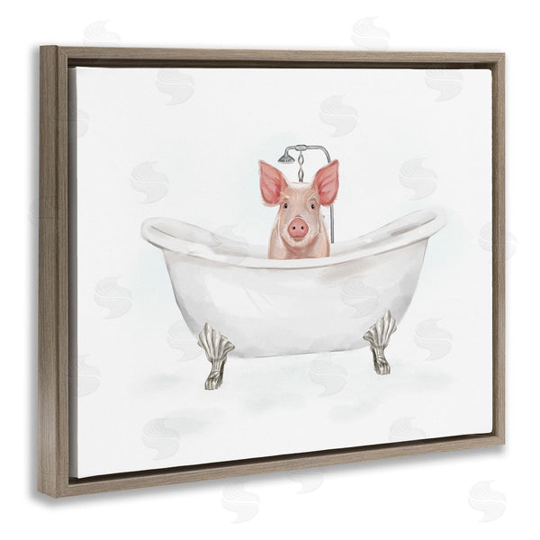 Stupell Industries Ziwei Li | Country Pig Cute Bathtub Wall Art