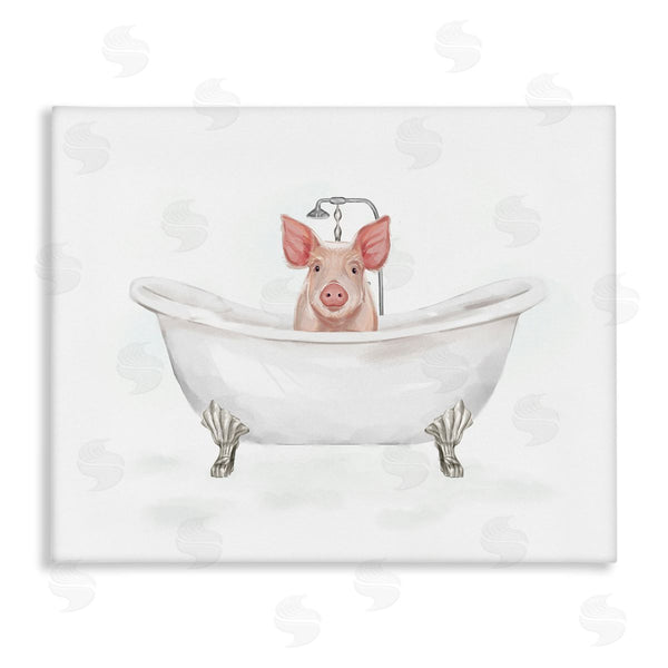 stupell industries Ziwei Li | Country Pig Cute Bathtub Wall Art