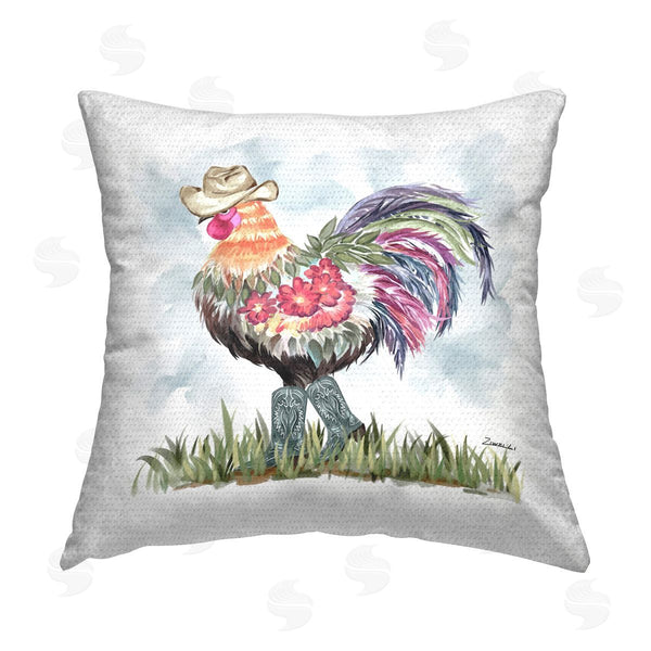 Stupell Industries Ziwei Li | Cowboy Floral Hen Printed Throw Pillow