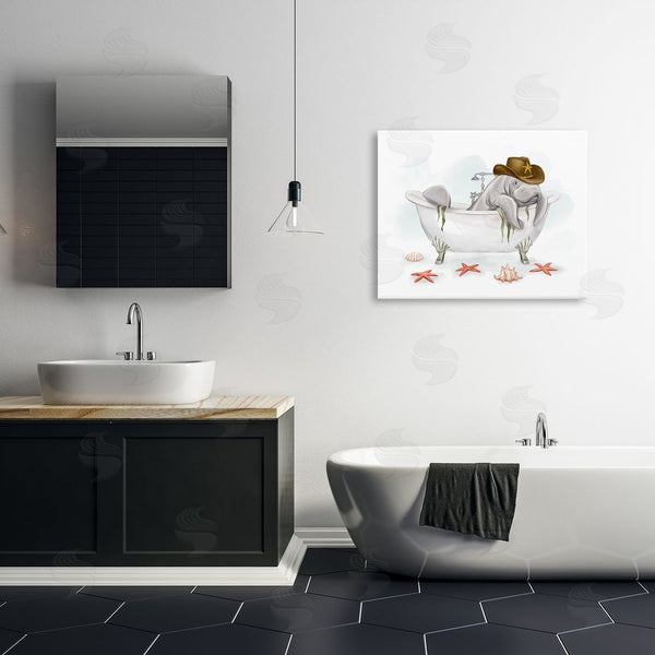 Stupell Industries Ziwei Li | Cowboy Manatee In Tub Wall Art