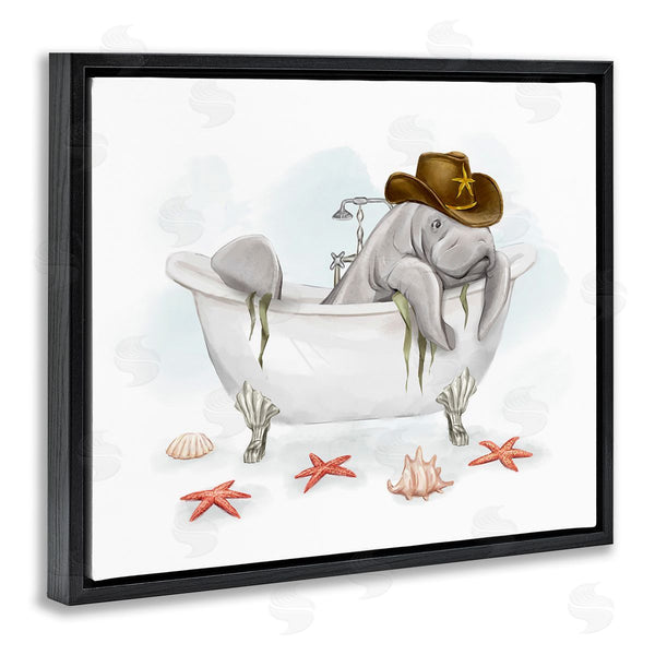 Stupell Industries Ziwei Li | Cowboy Manatee In Tub Wall Art
