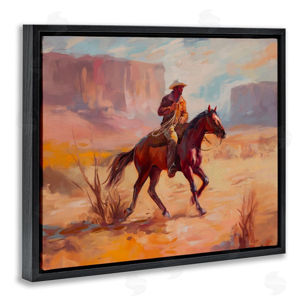 Stupell Industries Ziwei Li | Cowboy Riding Desert Landscape Wall Art