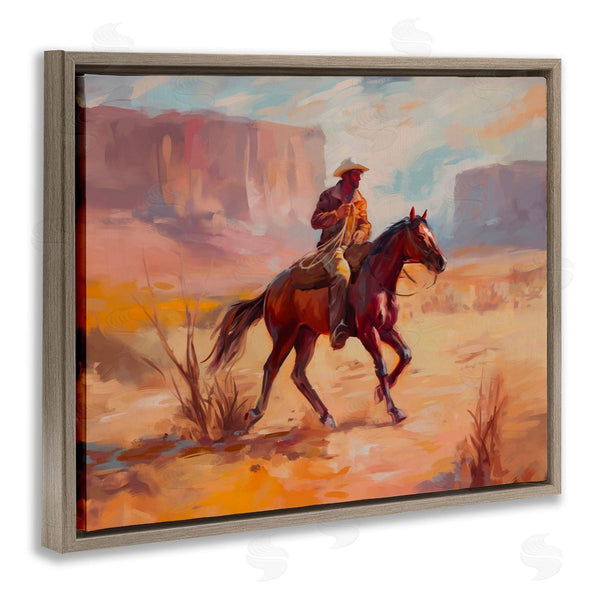 Stupell Industries Ziwei Li | Cowboy Riding Desert Landscape Wall Art