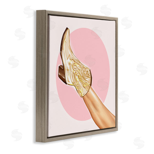 Stupell Industries Ziwei Li | Cowgirl Boot Pink Country Fashion Wall Art