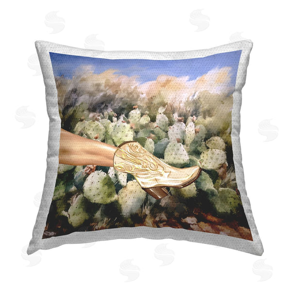 Stupell Industries Ziwei Li | Cowgirl & Cactus Plants Printed Throw Pillow
