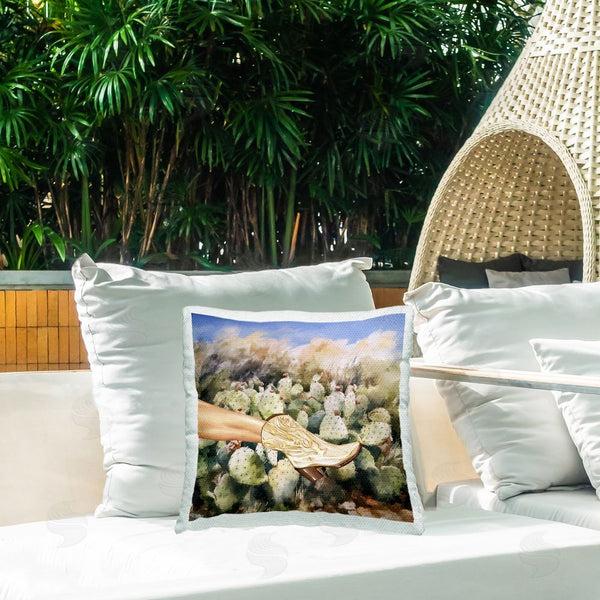 Stupell Industries Ziwei Li | Cowgirl & Cactus Plants Printed Throw Pillow