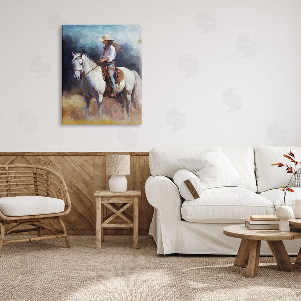 Stupell Industries Ziwei Li | Cowgirl On White Stallion Wall Art
