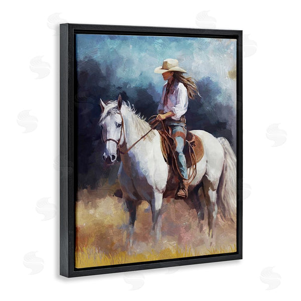 Stupell Industries Ziwei Li | Cowgirl On White Stallion Wall Art