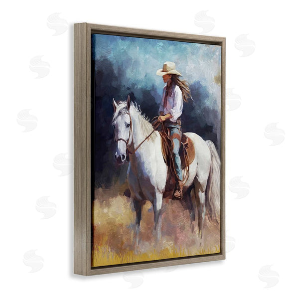 Stupell Industries Ziwei Li | Cowgirl On White Stallion Wall Art