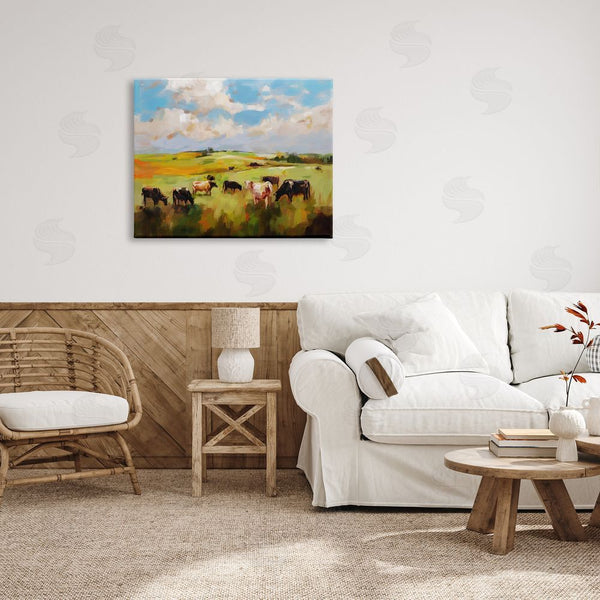 Stupell Industries Ziwei Li | Cows Grazing Painting Wall Art