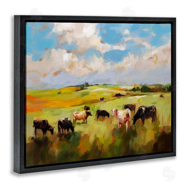 Stupell Industries Ziwei Li | Cows Grazing Painting Wall Art