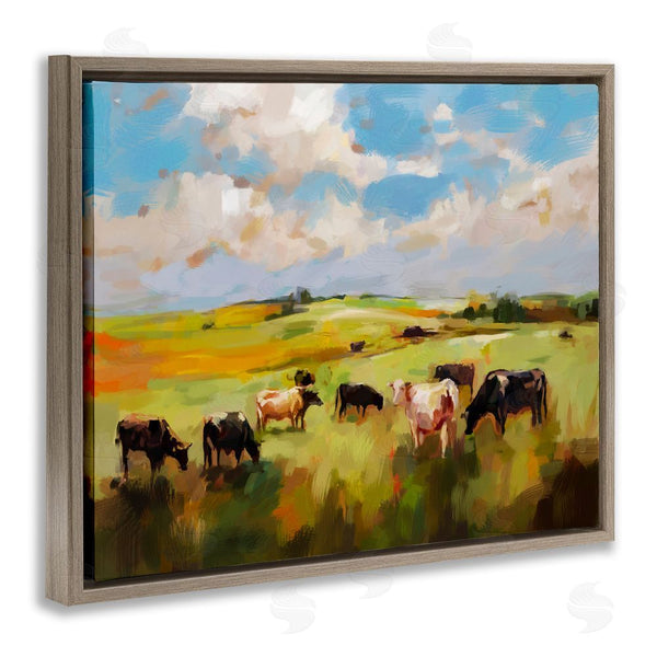Stupell Industries Ziwei Li | Cows Grazing Painting Wall Art