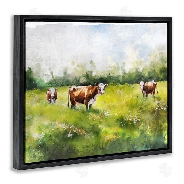 Stupell Industries Ziwei Li | Cows In Pasture Watercolor Wall Art