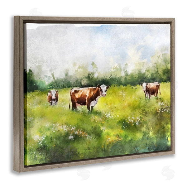 Stupell Industries Ziwei Li | Cows In Pasture Watercolor Wall Art