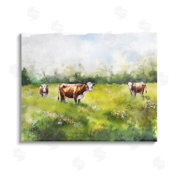 stupell industries Ziwei Li | Cows in Pasture Watercolor Wall Art