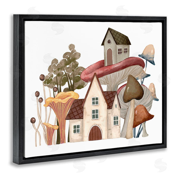 Stupell Industries Ziwei Li | Cozy Cottages Whimsical Mushroom Town Botanical Forest Wall Art