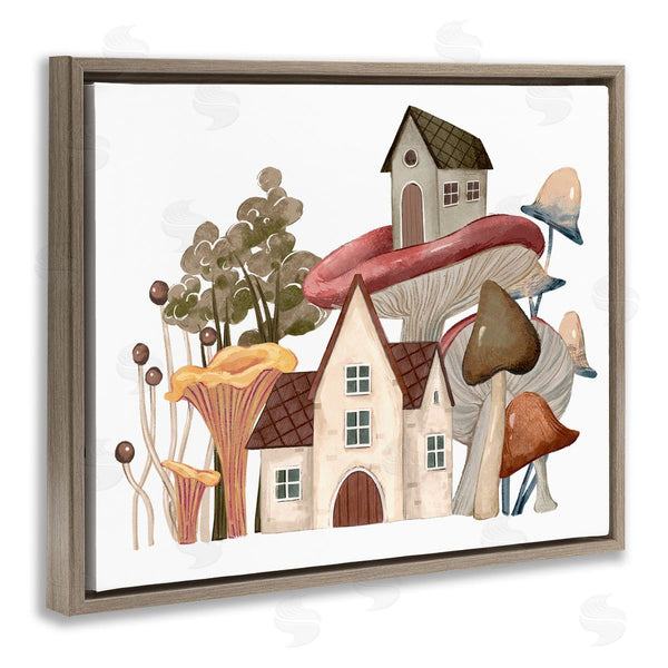 Stupell Industries Ziwei Li | Cozy Cottages Whimsical Mushroom Town Botanical Forest Wall Art