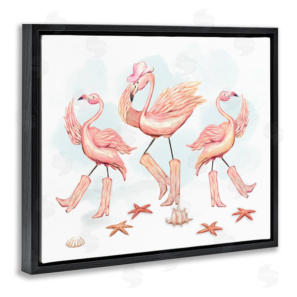 Stupell Industries Ziwei Li | Dancing Cowboy Flamingoes
