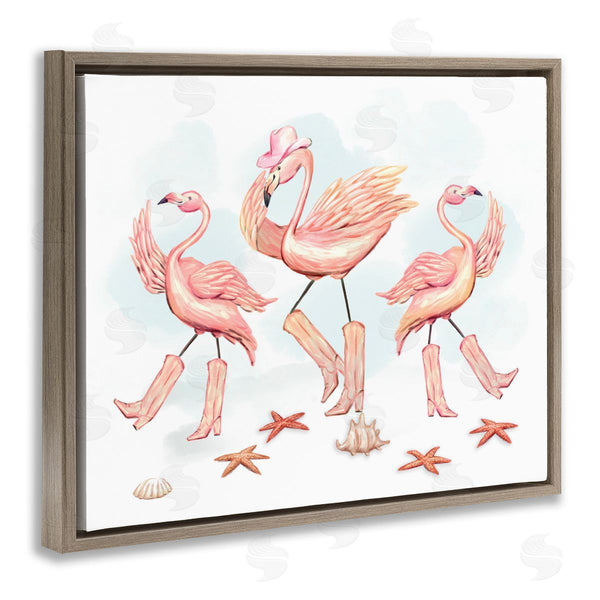 Stupell Industries Ziwei Li | Dancing Cowboy Flamingoes