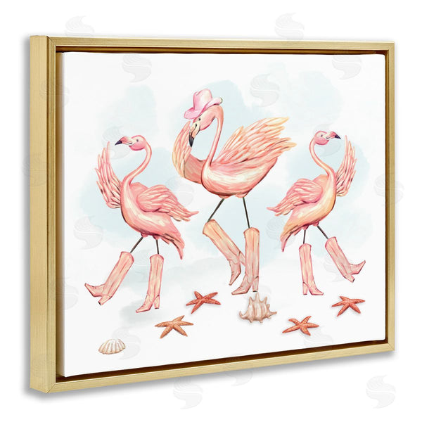 Stupell Industries Ziwei Li | Dancing Cowboy Flamingoes