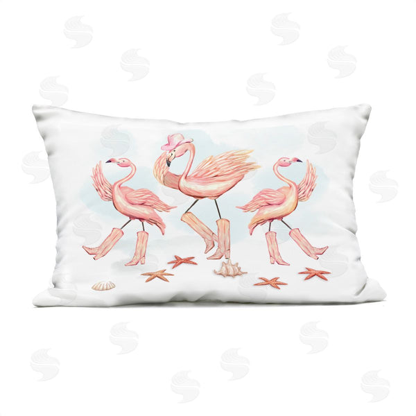 Stupell Industries Ziwei Li | Dancing Cowboy Flamingoes Printed Throw Pillow