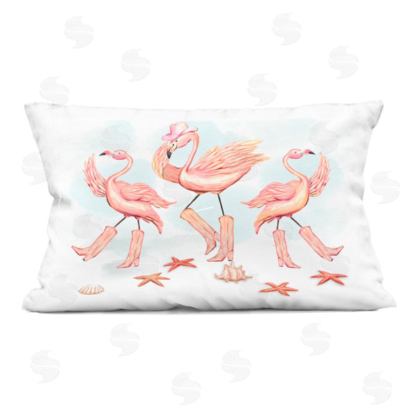 stupell industries Ziwei Li | Dancing Cowboy Flamingoes Printed Throw Pillow